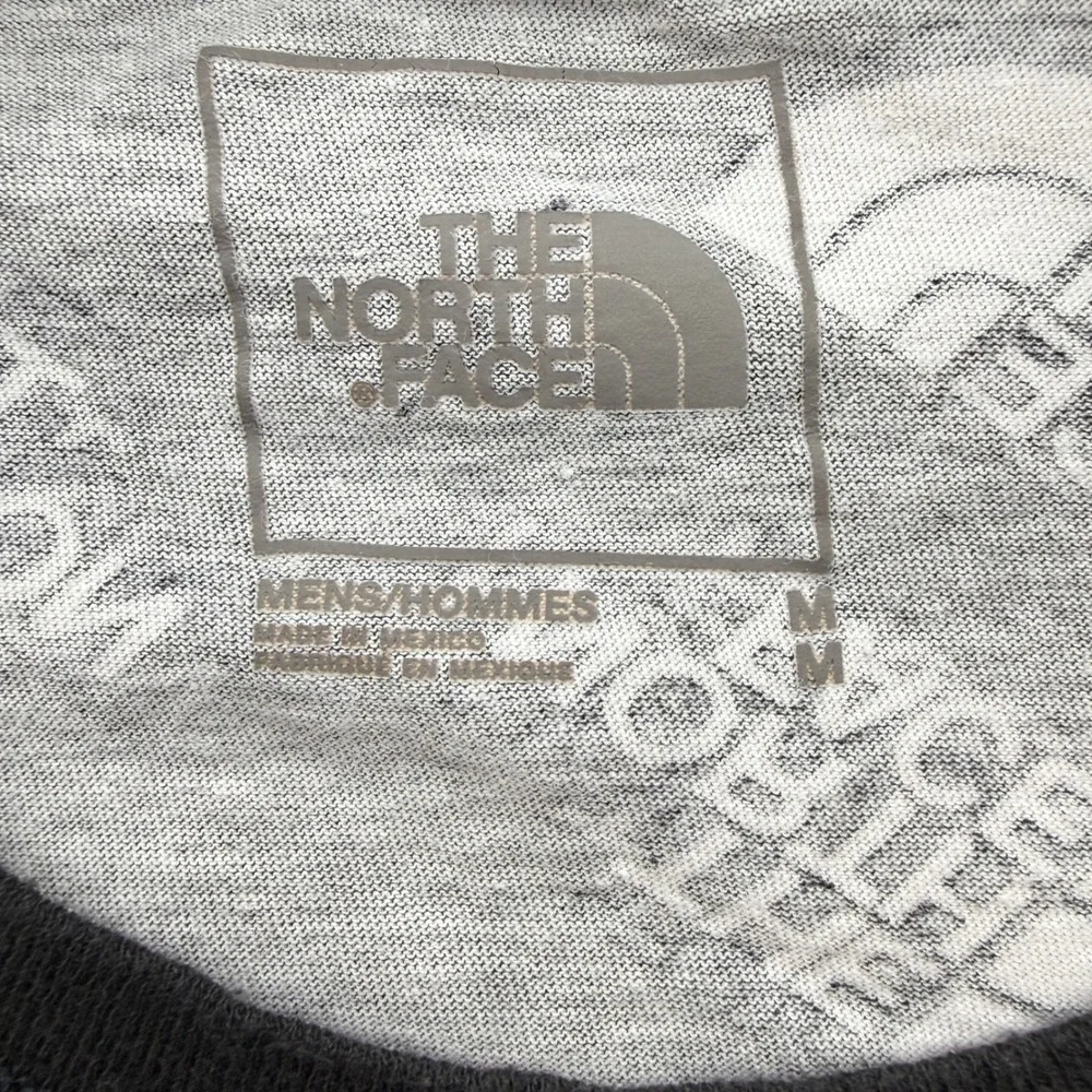The North Face Pocket T-Shirt Mens M Medium Faded Black All Over Logo Print Tee